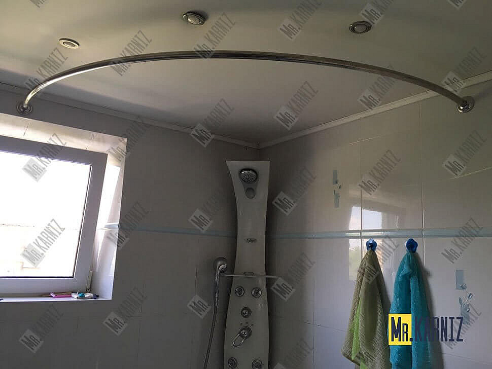 Карниз для ванной Угловой Радиусный Дуга 120х120 Усиленный 25 мм фото 3