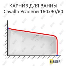 Карниз для ванны Vagnerplast Cavallo Угловой 160х90/60 Усиленный 20 мм MrKARNIZ