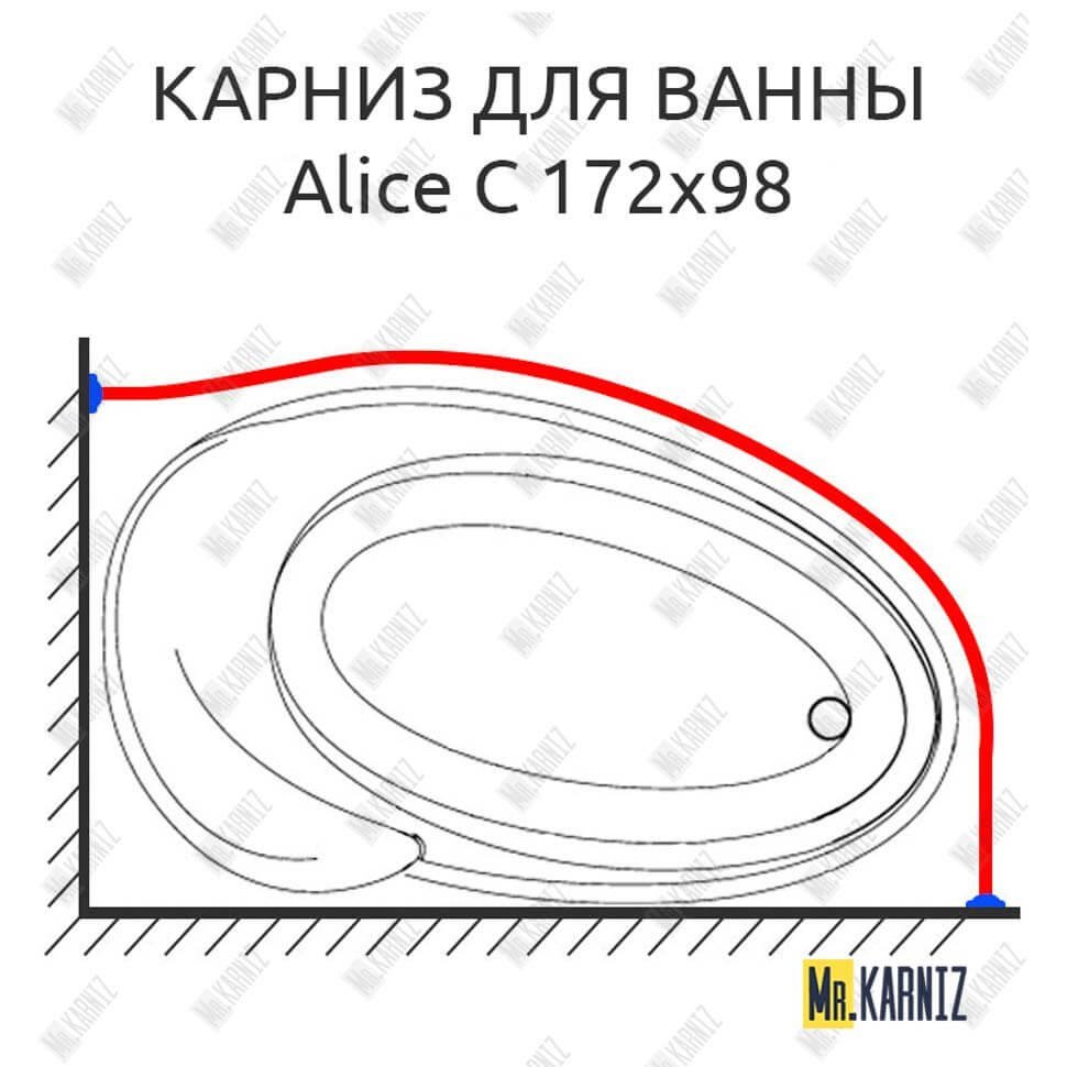 Карниз для ванны Doctor Jet Alice C 172х98 Усиленный 20 мм MrKARNIZ Карниз для ванны Doctor Jet Alice C 172х98 Усиленный 20 мм MrKARNIZ