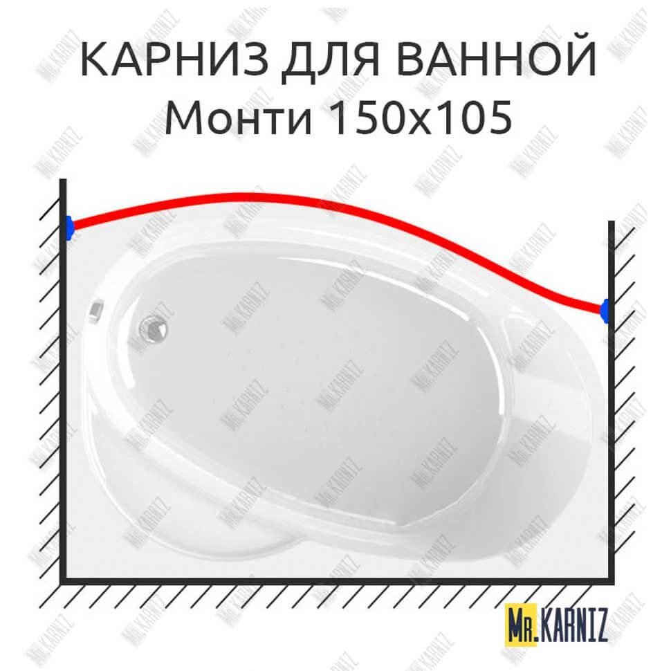 Карниз для ванной Vannesa Монти Передний борт 150х105 Усиленный 20 мм MrKARNIZ