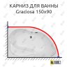 Карниз для ванны Aquanet Graciosa 150х90 Усиленный 20 мм MrKARNIZ фото 1