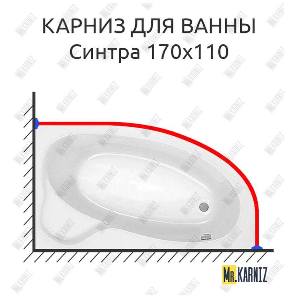 Карниз для ванны Santek Синтра 170х110 Усиленный 20 мм MrKARNIZ